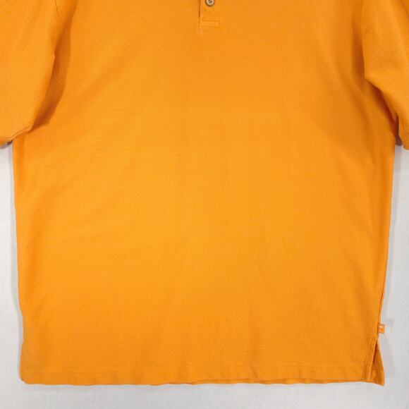 Tommy Bahama Polo Mens Large Orange Silk Blend Ribbed Casual Short Sleeve Shirt - Picture 5 of 10